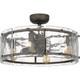 Quoizel Fortress Four Light Fandelier in Mottled Silver - FTS3124MM