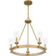 Quoizel Kelleher Five Light Chandelier in Nouveau Painted Weathered Brass - KEL5025NWS