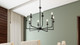 Quoizel Prescott Eight Light Chandelier in Matte Black - PRC5032MBK