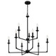Quoizel Prescott Nine Light Chandelier in Matte Black - PRC5232MBK