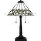 Quoizel Tiffany Two Light Table Lamp in Matte Black - TF16135MBK