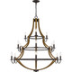 Quoizel Shire 15 Light Chandelier in Rustic Black - SHR5015RK