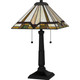 Quoizel Tiffany Two Light Table Lamp in Matte Black - TF16140MBK