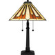 Quoizel Tiffany Two Light Table Lamp in Matte Black - TF5621MBK