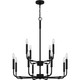 Quoizel Abner 12 Light Chandelier in Matte Black - ABR5128MBK