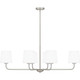 Quoizel Gallagher Six Light Linear Chandelier in Brushed Nickel - GGR642BN