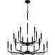 Quoizel Abner 18 Light Chandelier in Matte Black - ABR5132MBK