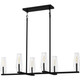 Quoizel Malamute Six Light Linear Chandelier in Matte Black - MUT640MBK