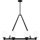Quoizel Penning Six Light Linear Chandelier in Matte Black - PNG638MBK