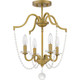 Quoizel Sunday Four Light Semi Flush Mount in Aged Brass - SDY1716AB