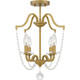 Quoizel Sunday Four Light Semi Flush Mount in Aged Brass - SDY1716AB