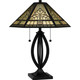 Quoizel Tiffany Two Light Table Lamp in Matte Black - TF6151MBK