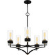 Quoizel Hillside Five Light Chandelier in Matte Black - HLS5026MBK