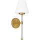 Quoizel Quoizel Wood One Light Wall Sconce in Brushed Gold - QW6752BRG Quoizel Quoizel Wood One Light Wall Sconce in Brushed Gold - QW6752BRG