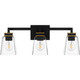 Quoizel Almany Three Light Bath in Matte Black - ALY8623MBK