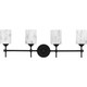 Quoizel Aria Four Light Bath in Matte Black - ARI8631MBK