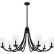 Quoizel Allard Eight Light Chandelier in Matte Black - ALD5045MBK