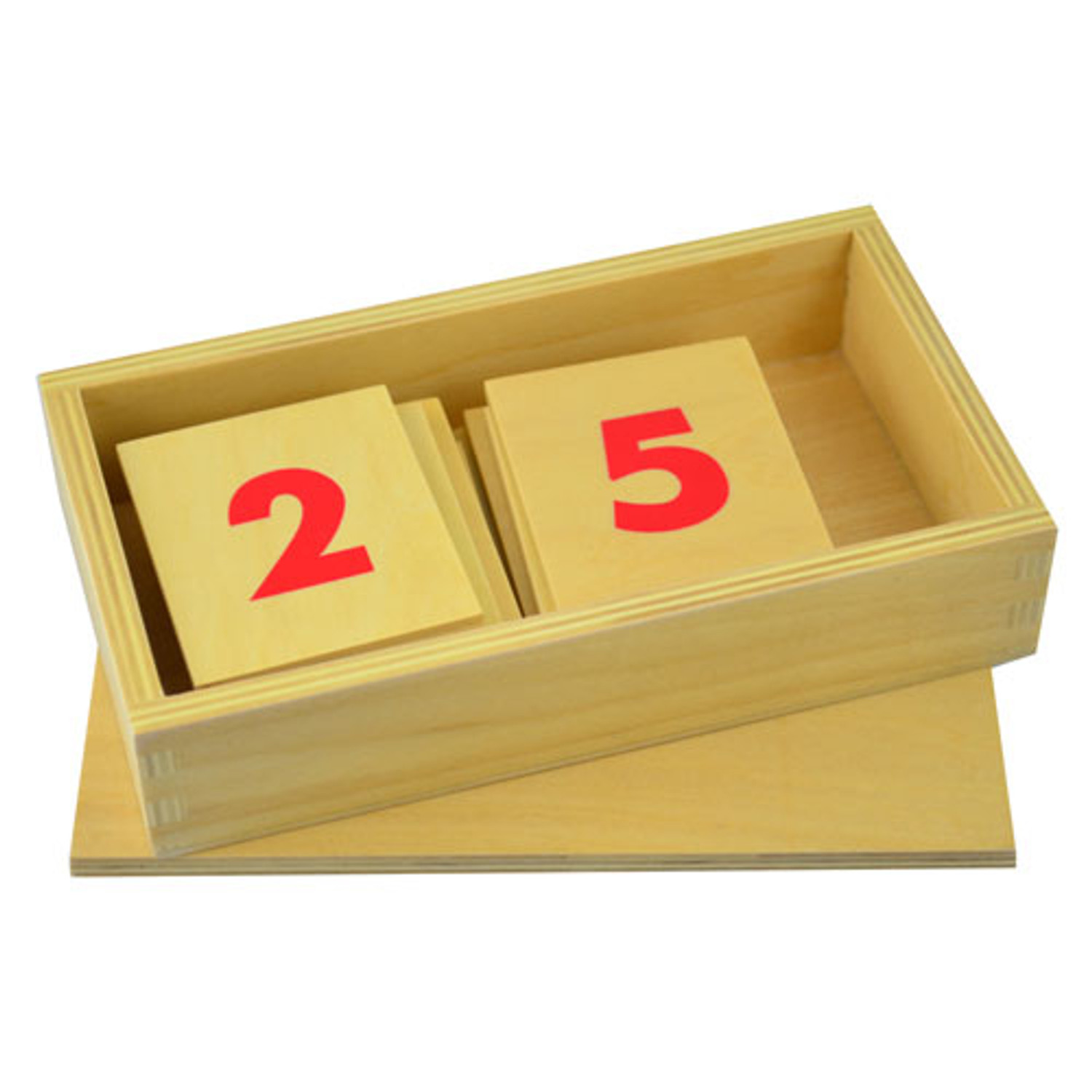 Set of 2 Montessori Number Rods with Number Tiles and Box - My