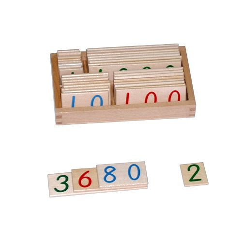 Small Wooden Number Cards 1-9000