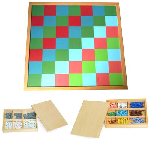 Decimal Checker Board with Beads & Tiles - painted