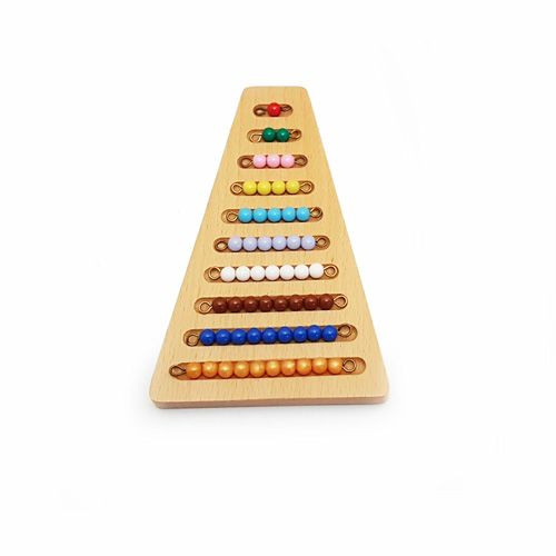 Coloured Bead Stair with colour beads 1-10 in a triangular tray