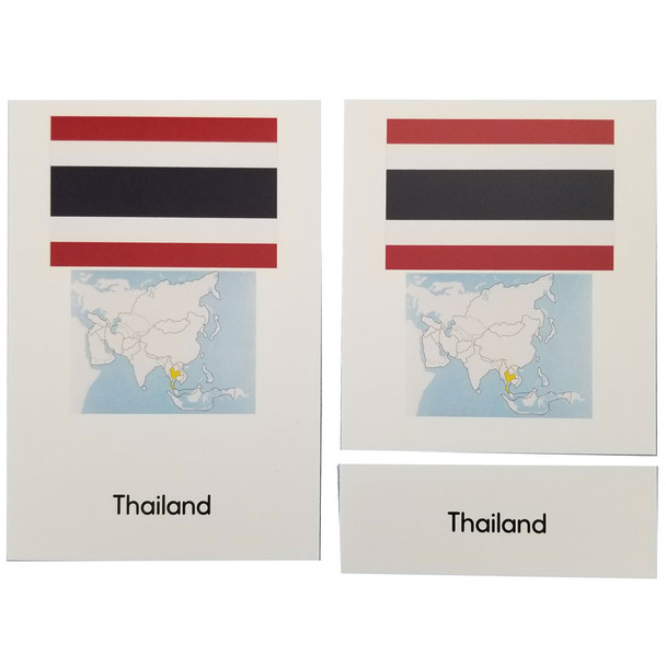 Flags of Asia 3-Part Cards