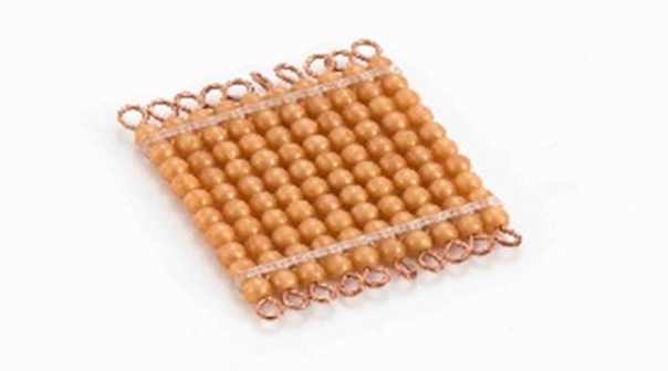 Golden Bead Square of 100 individual Each