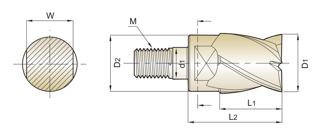i-Smart 4 Flute Multiple Helix Modular Head -XGMF25 | RTJ Tool Company