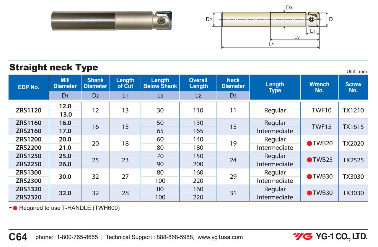 i-Xmill CORNER RADIUS HOLDERS, STEEL(STRAIGHT NECK TYPE) - Corner Radius Inserts ONLY | RTJ Tool Company