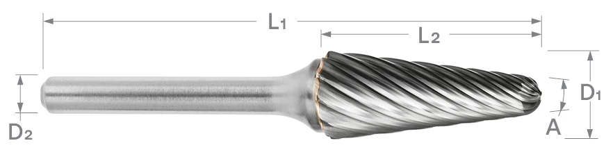 SL Series Stainless Steel Cut Carbide Burr | RTJ Tool Company
