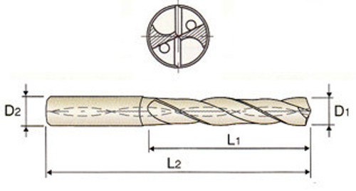 YG-1 5/32" Solid Carbide Flat Bottom Drill – DPP447010F – 2XD, 50mm OAL, 1 Piece