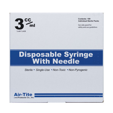 Sterile 3ml Syringe Luer Lock 20x1.5"