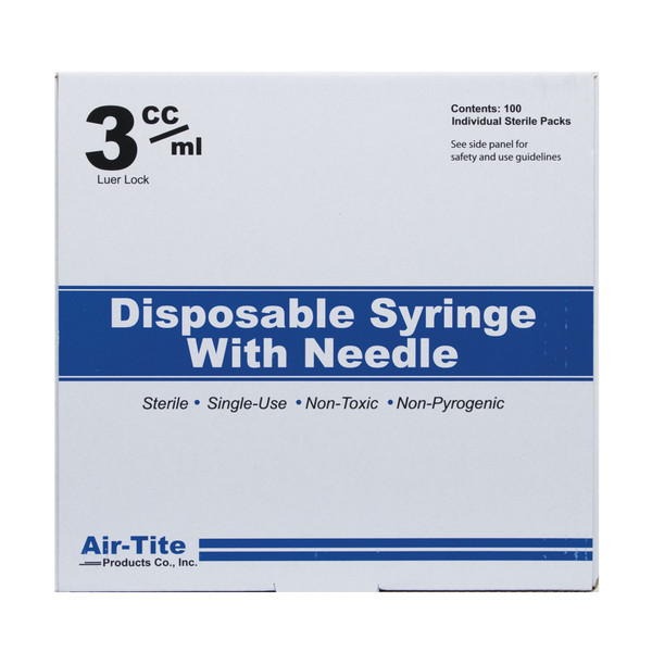 Sterile 3ml Syringe Luer Lock 20x1.5"