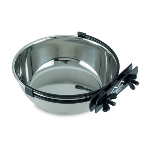 Wontee Stainless Steel Pet Food & Water Bowls With Clamp Holder | 2-Pack For Cage (Medium)