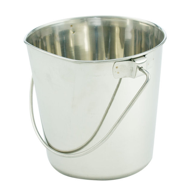 4 Quart Flat Sided Stainless Steel Pail with Hook, Flat-Sided Stainless  Steel Pails