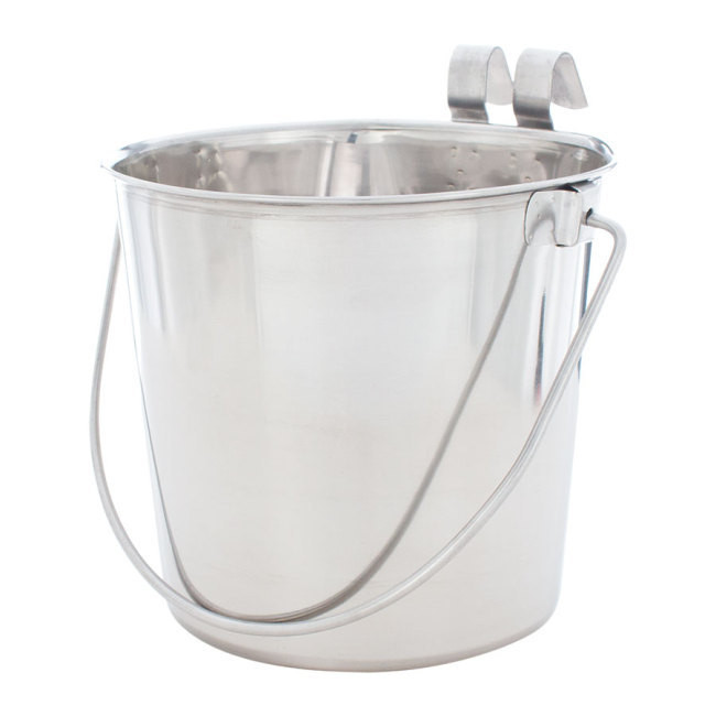 4 Quart Flat Sided Stainless Steel Pail with Hook, Flat-Sided Stainless  Steel Pails