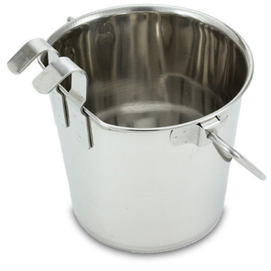 Stainless Steel Flat Sided Pail, bucket with handle and hook(s)