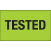 3 x 5" - "Tested" (Fluorescent Green) Labels (Roll of 500)