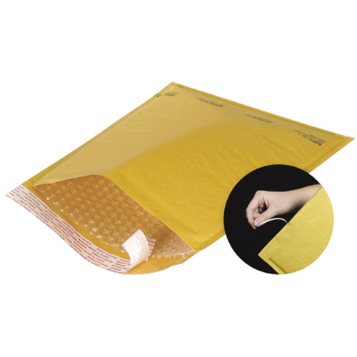7 1/4 x 12" Kraft #1 Self-Seal Bubble Mailers w/Tear Strip (Case of 100)