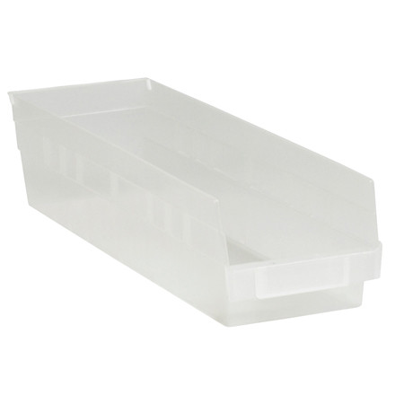 17 7/8 x 4 1/8 x 4" Clear Plastic Shelf Bin Boxes (Case of 20)