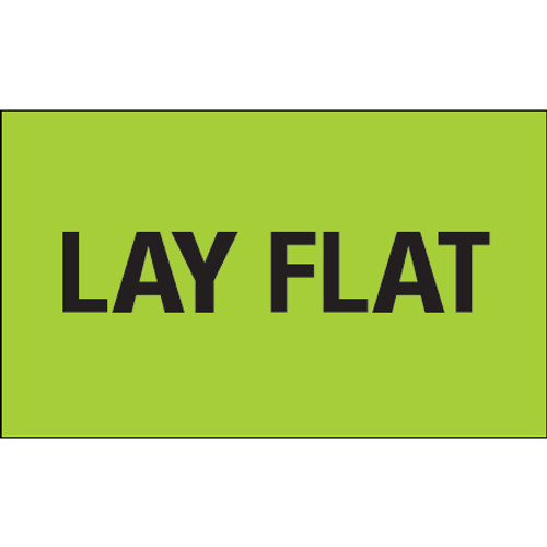 3 x 5" - "Lay Flat" (Fluorescent Green) Labels (Roll of 500)