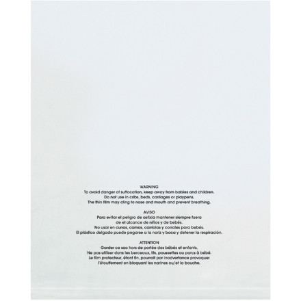 8 x 10" - 2 Mil  Flat Suffocation Warning Poly Bags (Case of 100)