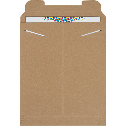 11 x 13 1/2" Kraft Stayflats Mailers (Case of 100)