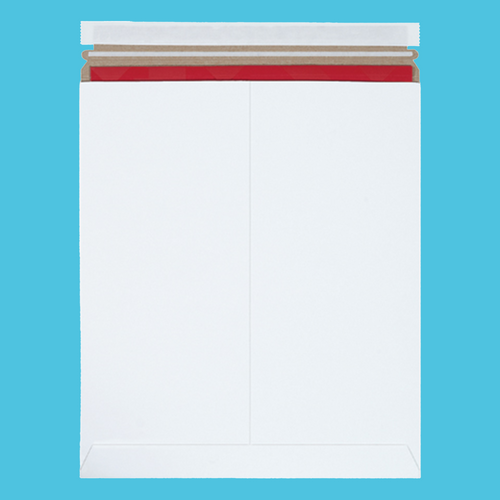 12 ¾" x 15” White Self-Seal Stayflats Plus Mailers (100-Pack)