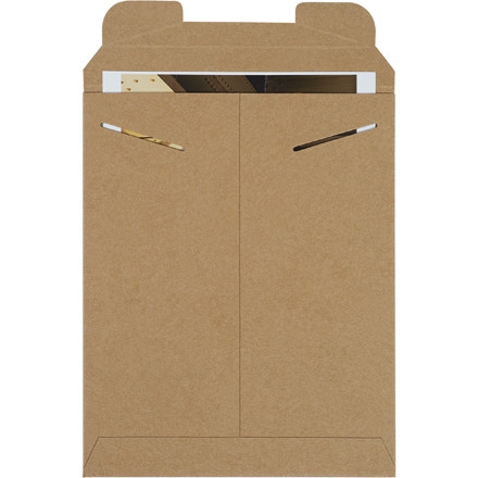 9 ¾” x 12 ¼” Kraft Stayflats Mailers (100-Pack)
