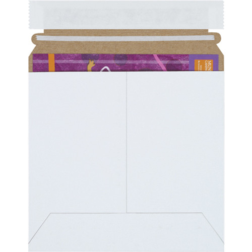6 3/8 x 6" White Self-Seal Stayflats Plus Mailers (Case of 200)