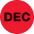 1" Circle - "DEC" (Fluorescent Red) Months of the Year Labels (Roll of 500)