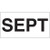 3 x 6" - "SEPT" (White) Months of the Year Labels (Roll of 500)