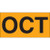 3 x 6" - "OCT" (Fluorescent Orange) Months of the Year Labels (Roll of 500)