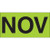 3 x 6" - "NOV" (Fluorescent Green) Months of the Year Labels (Roll of 500)